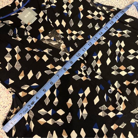 Anthropologie Maeve Geometric Shift Sleeveless Dress with Waist Tie Black Size M - Picture 9 of 9